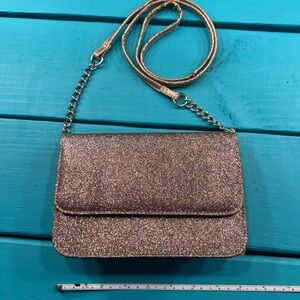 Glittery Gold and Pink Women's Crossbody Bag
